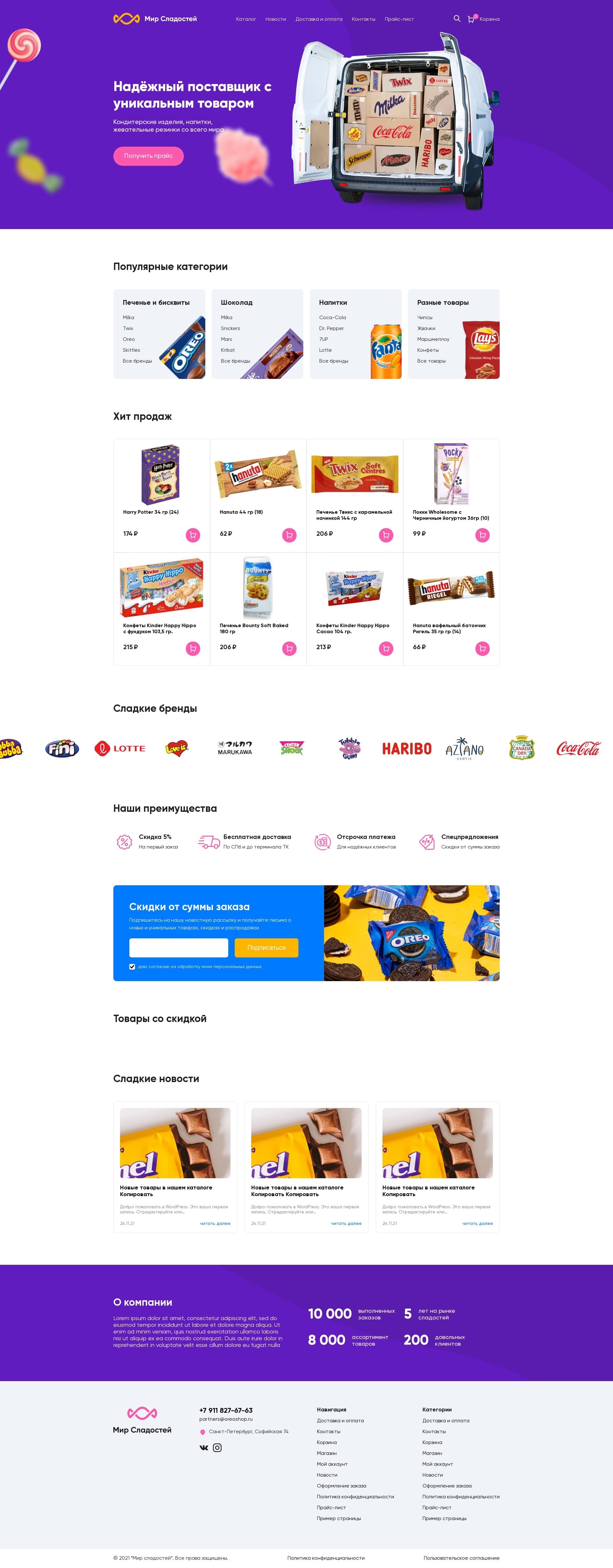 Интернет магазин сладостей WorldSweet